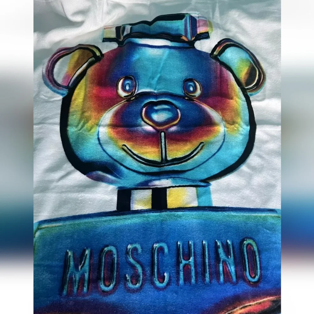Love Moschino Toy Beach Rainbow Bear Designer Plush Luxury Towel